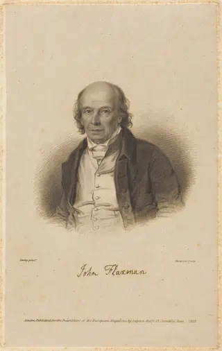 John Flaxman, by James Thomson, ink, 1823