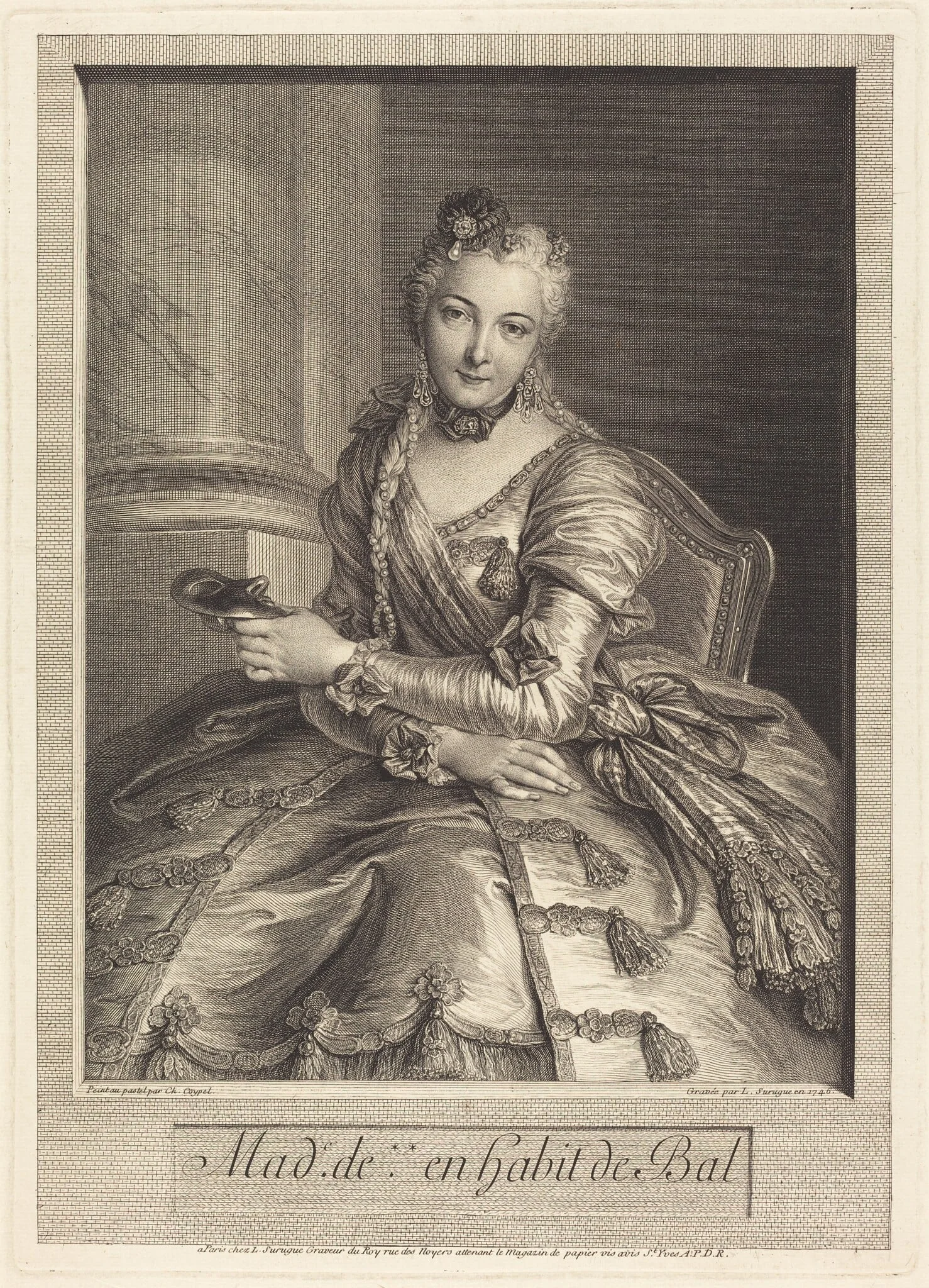 Mme. de M ... en habit de bal, detail