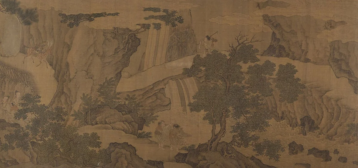 明 佚名 游仙圖 卷|Daoist Immortals in a Landscape, detail