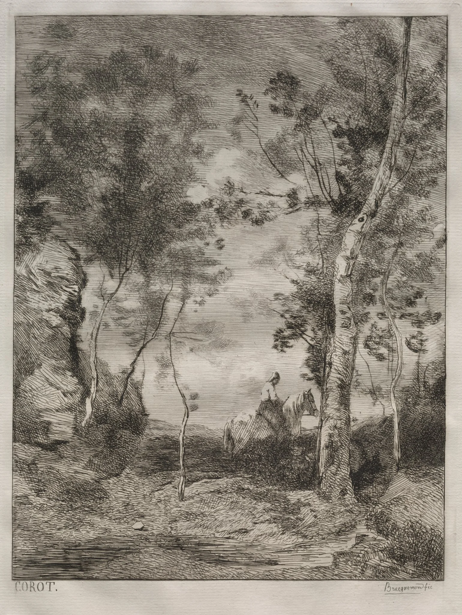 Landscape, or The White Horse, after Corot, detail