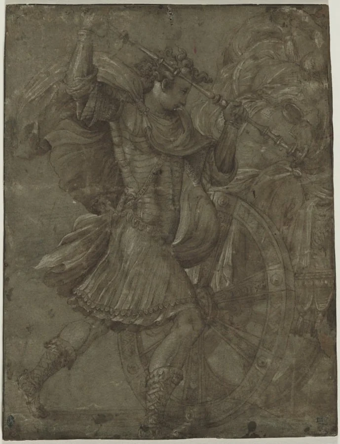 Man in Armor beside a Chariot, detail