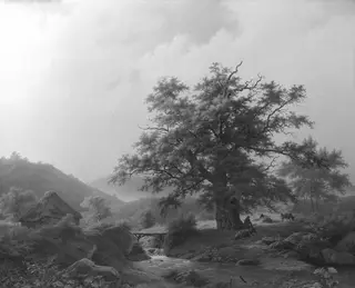 Mountainous Landscape, by Louwrens Hanedoes, oil, 1847