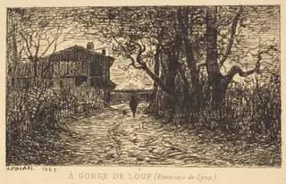 A Gorge de Loup, by Adolphe Appian, ink, 1863