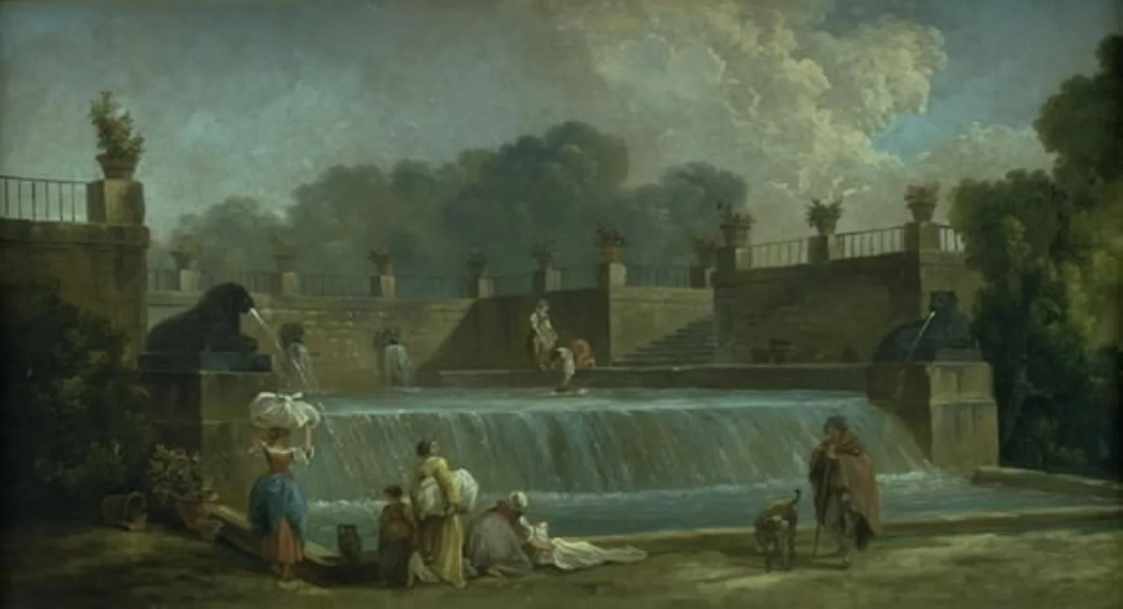 A Fountain with Washerwomen, detail