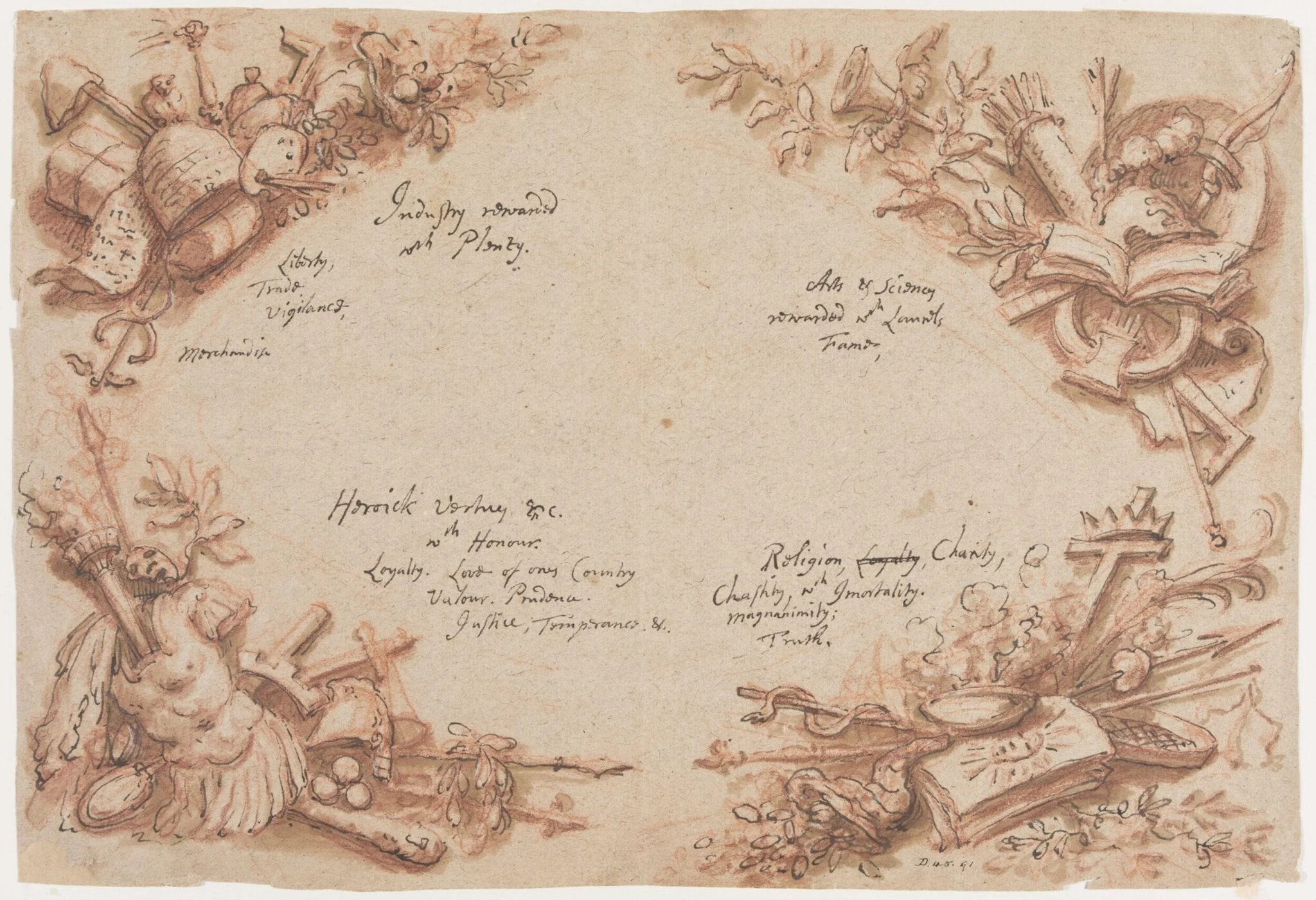 Design for a ceiling possibly at Thornhill House, Dorset, detail