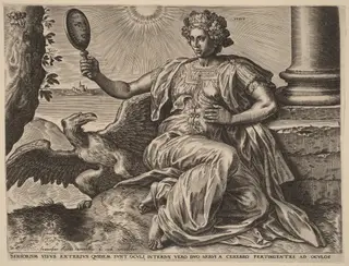 Visus (Sight), by Cornelis Cort, ink, 1561