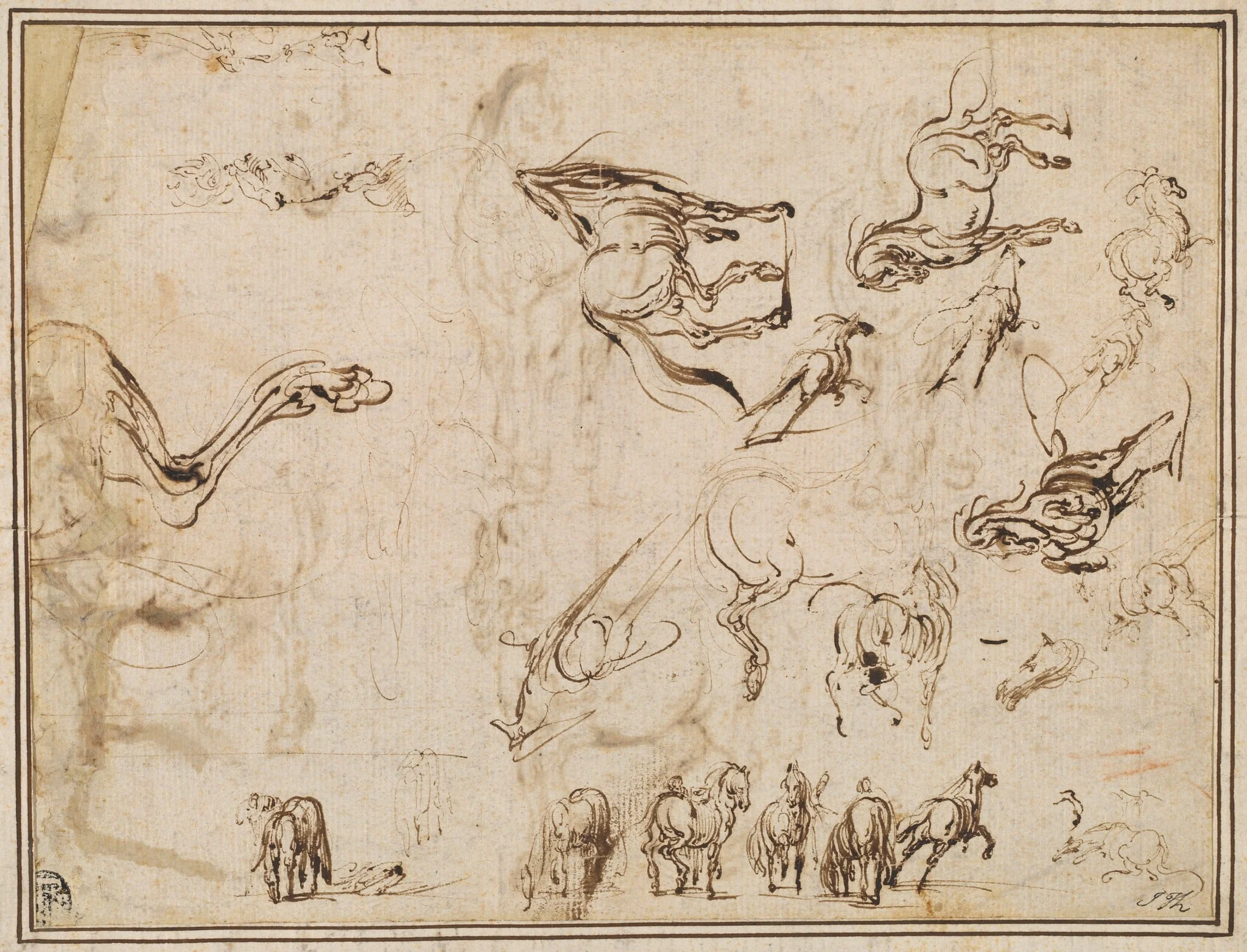 Studies of Horses [verso], detail