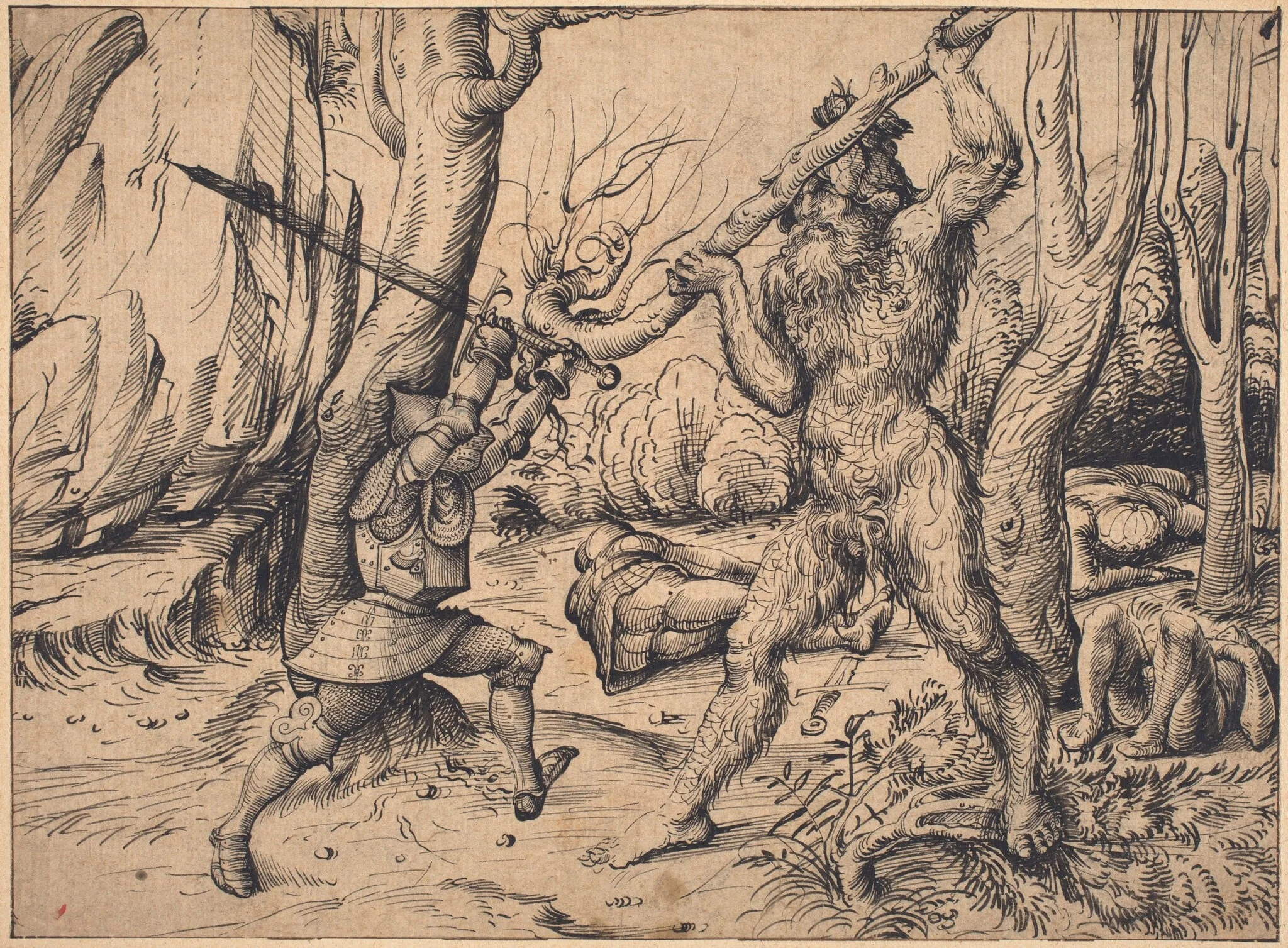 The Fight in the Forest, detail