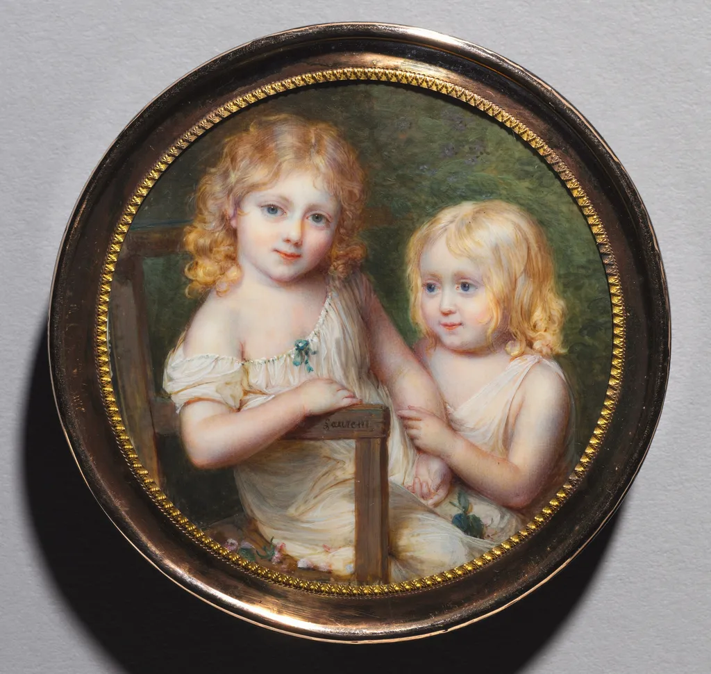 Portrait of the Artist's Children Emma and Paul, by Jean-Antoine Laurent, unspecified, 1798