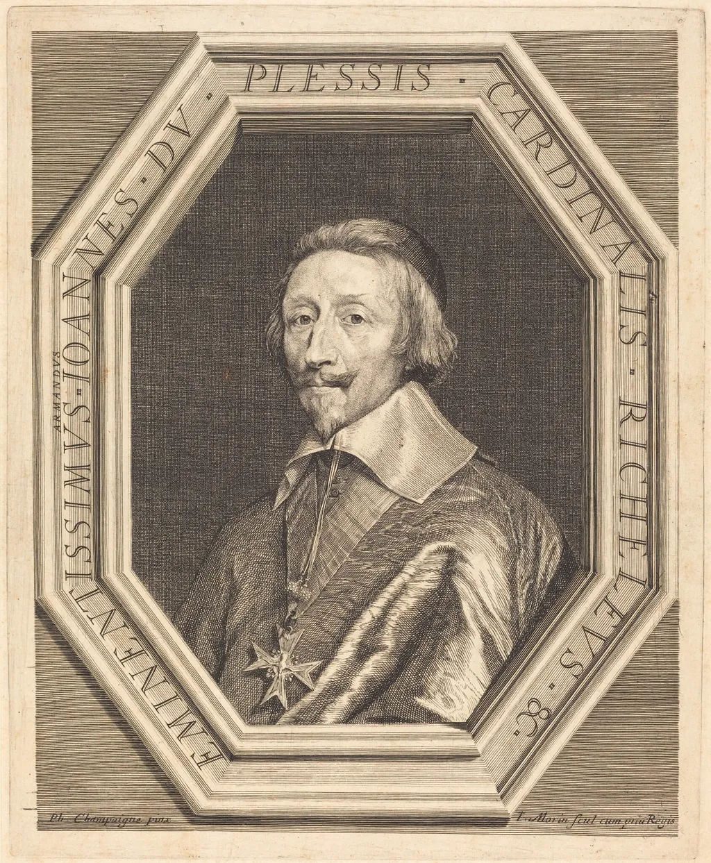 Cardinal Richelieu, by Jean Morin, ink, 1625