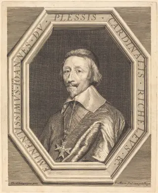 Cardinal Richelieu, by Jean Morin, ink, 1625