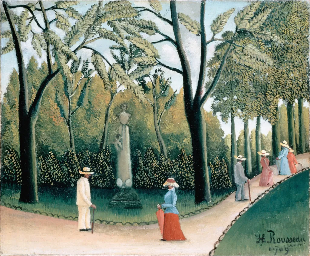 Luxembourg Gardens. Monument to Chopin, by Henri Rousseau, oil, 1909
