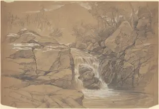 Swiftwater, by Daniel Huntington, gouache, 1854