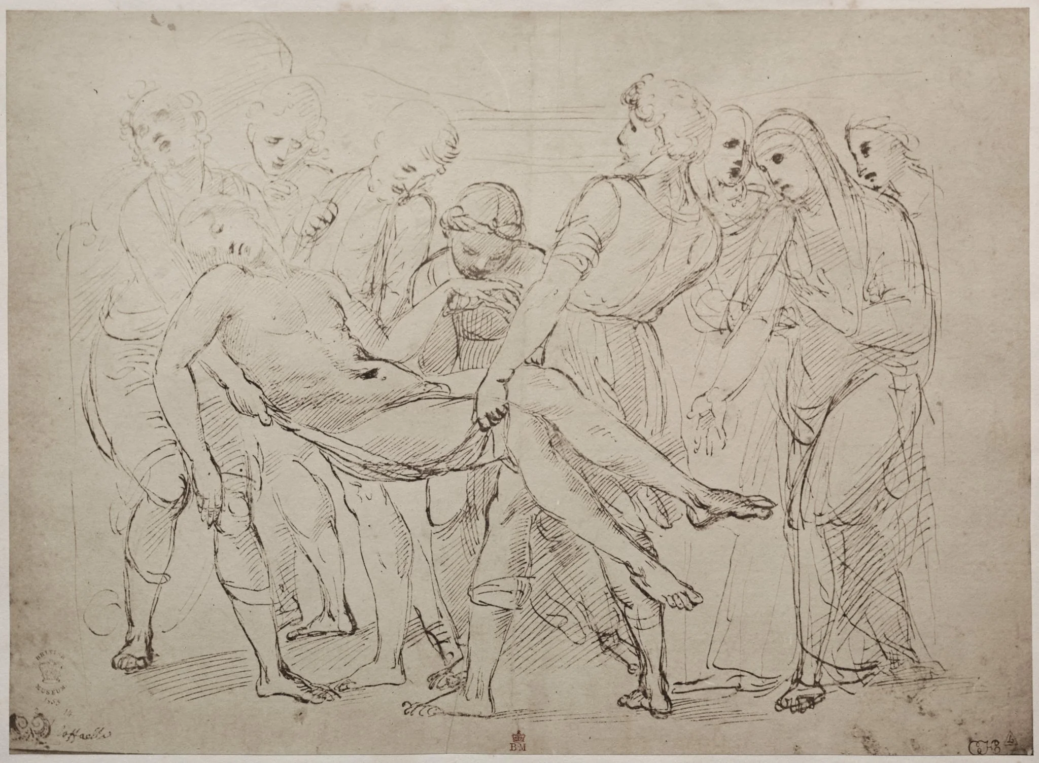 Drawing by Raphael Sanzio in the British Museum, detail