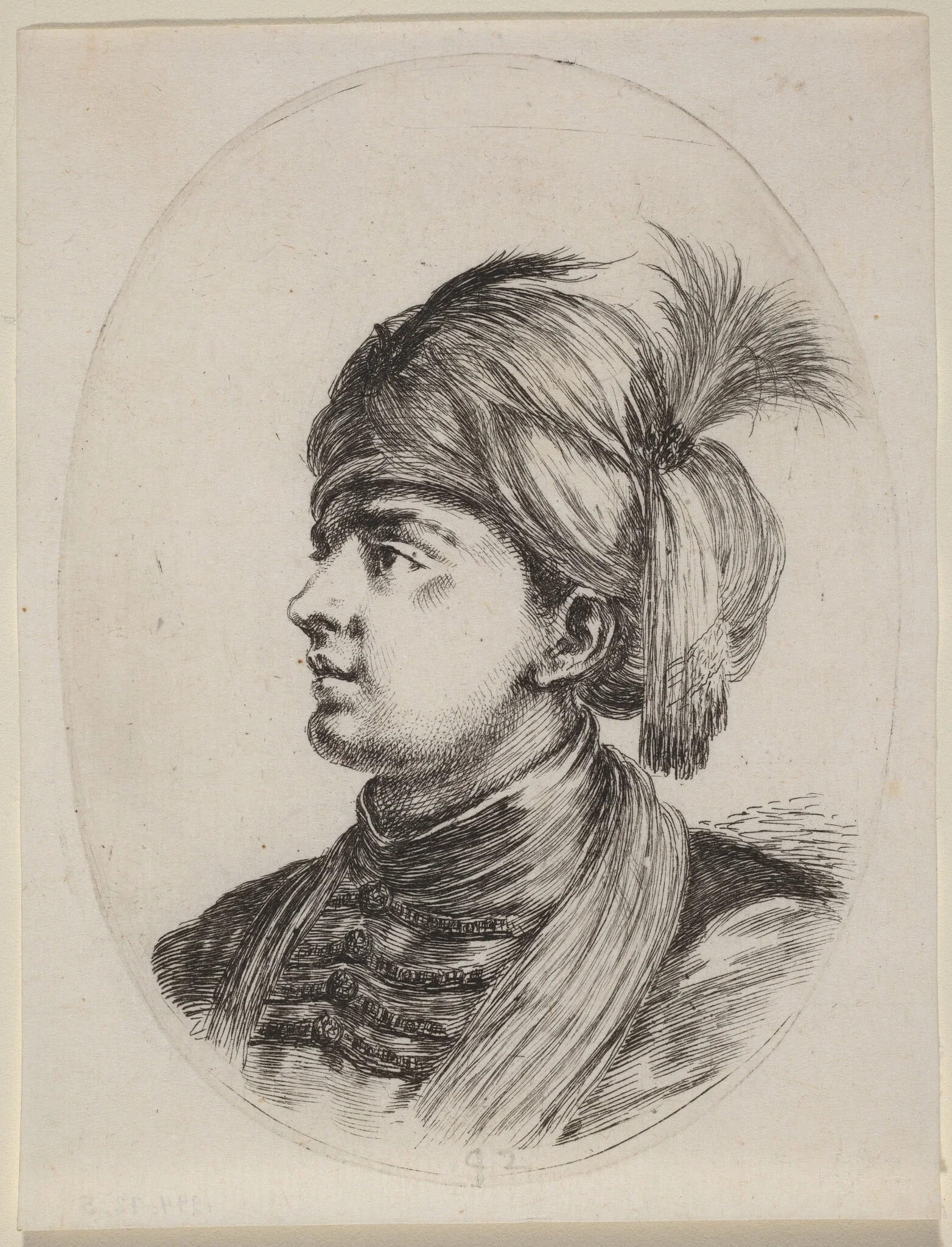 Young Moor in a Feathered Turban, Turned to the Left, detail