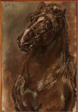 Study of horse’s head for “The Maid of Orléans”, by Jan Matejko, oil