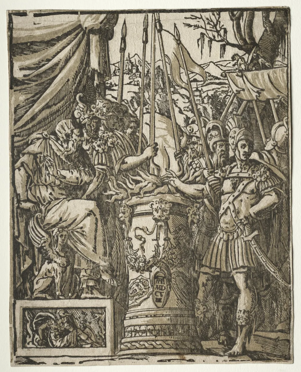 Mucius Scaevola, by Andrea Andreani, 1608