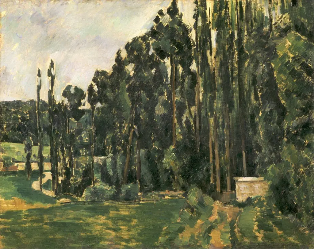 Les Peupliers, by Paul Cezanne, oil, 1890