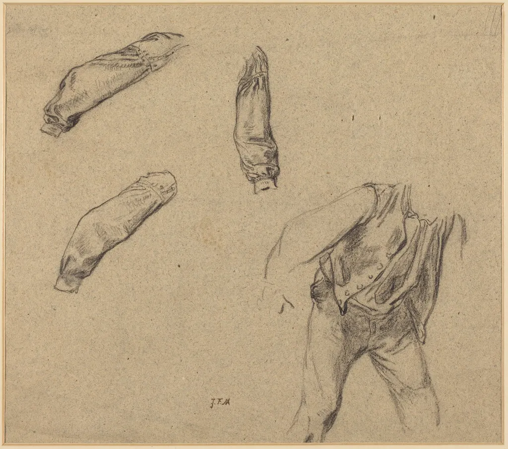 Costume Studies, by Jean François Millet, crayon, 1854