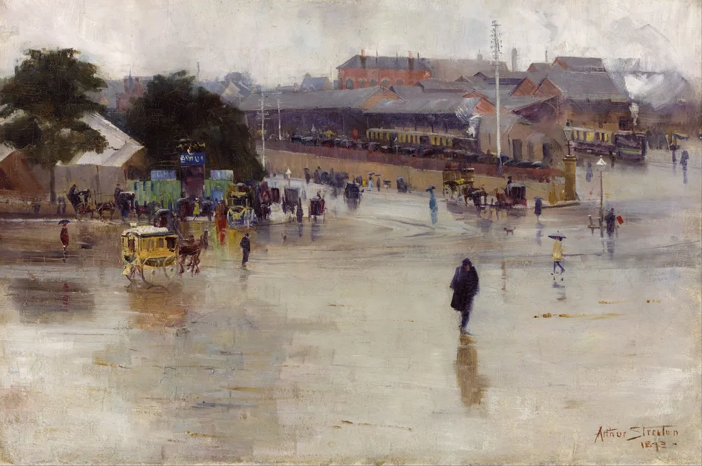 The railway station, Redfern, by Arthur Streeton, oil, 1897