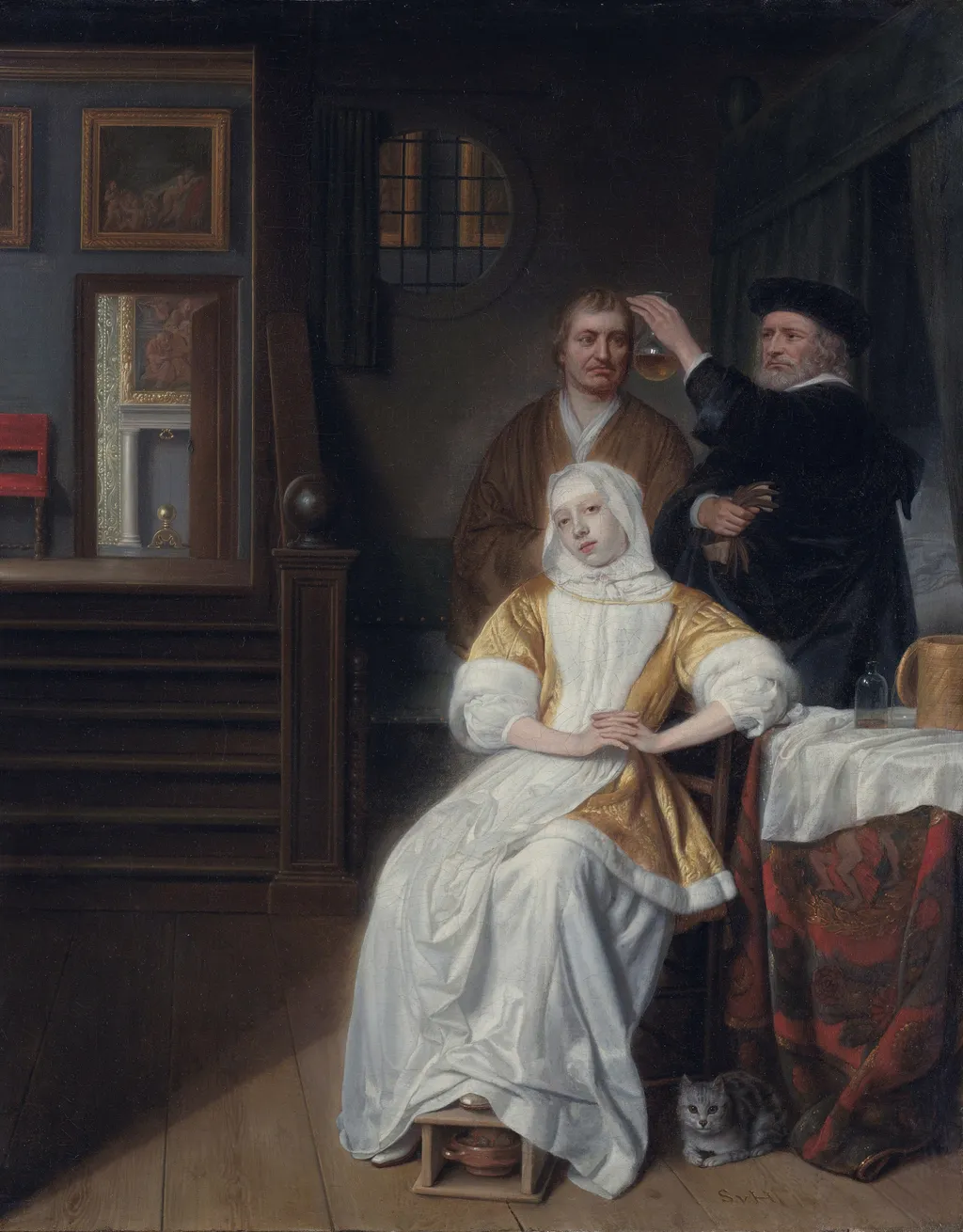 'The anemic lady', by Samuel van Hoogstraten, oil, 1665
