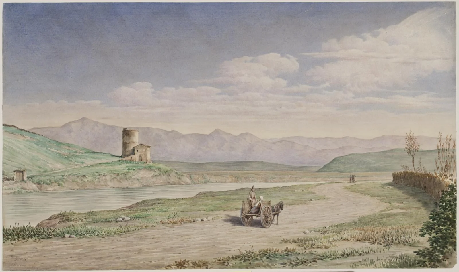 Parti ved Ponte Molle i Roms Campagne, detail