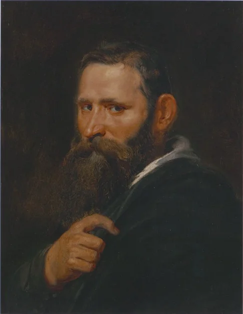 Portrait of a bearded man, detail