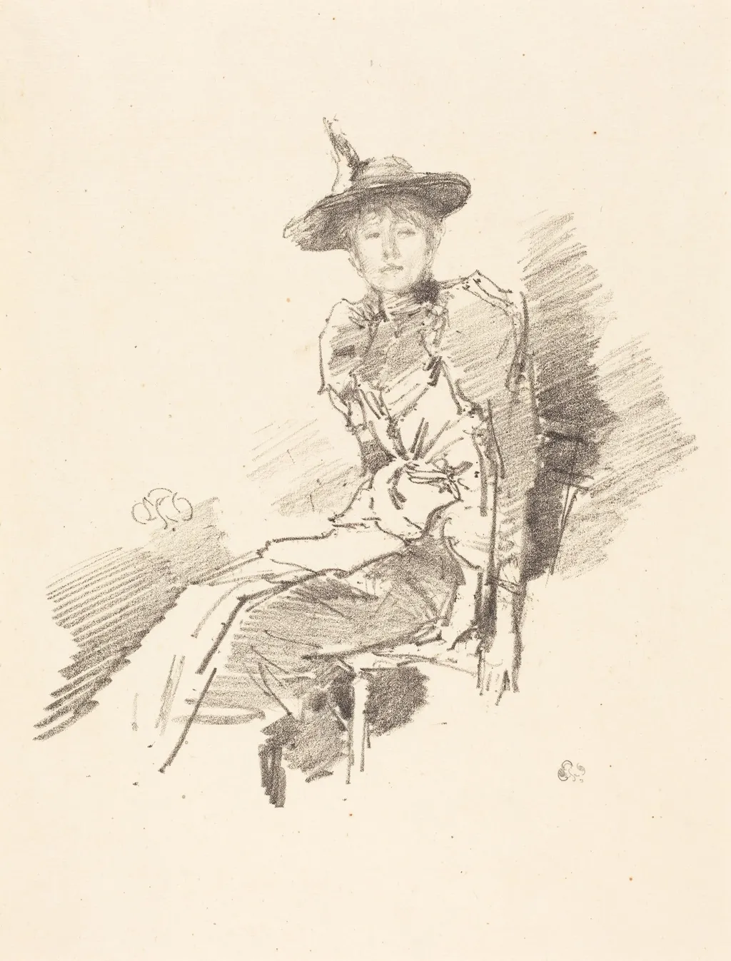 The Winged Hat, by James McNeill Whistler, ink, 1890