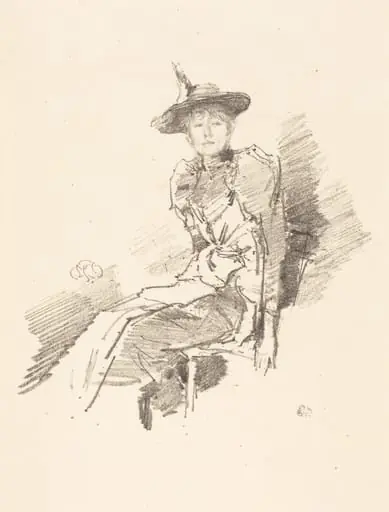 The Winged Hat, by James McNeill Whistler, ink, 1890