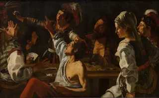 Card and Backgammon Players. Fight over Cards, by Theodoor Rombouts, oil, 1620
