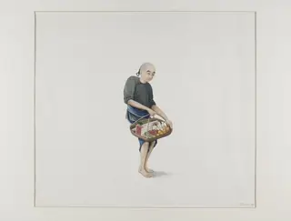 Boy Selling Cakes, by Puqua, paint, 1790