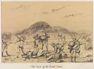 The last of the Camel Corps, by William S. Perry, watercolor, 1885