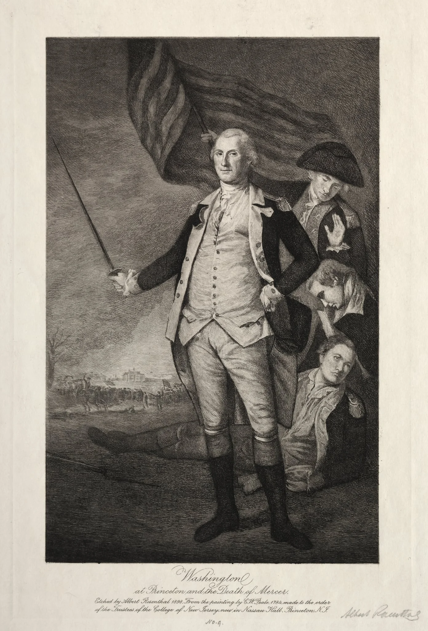 George Washington at Princeton, detail