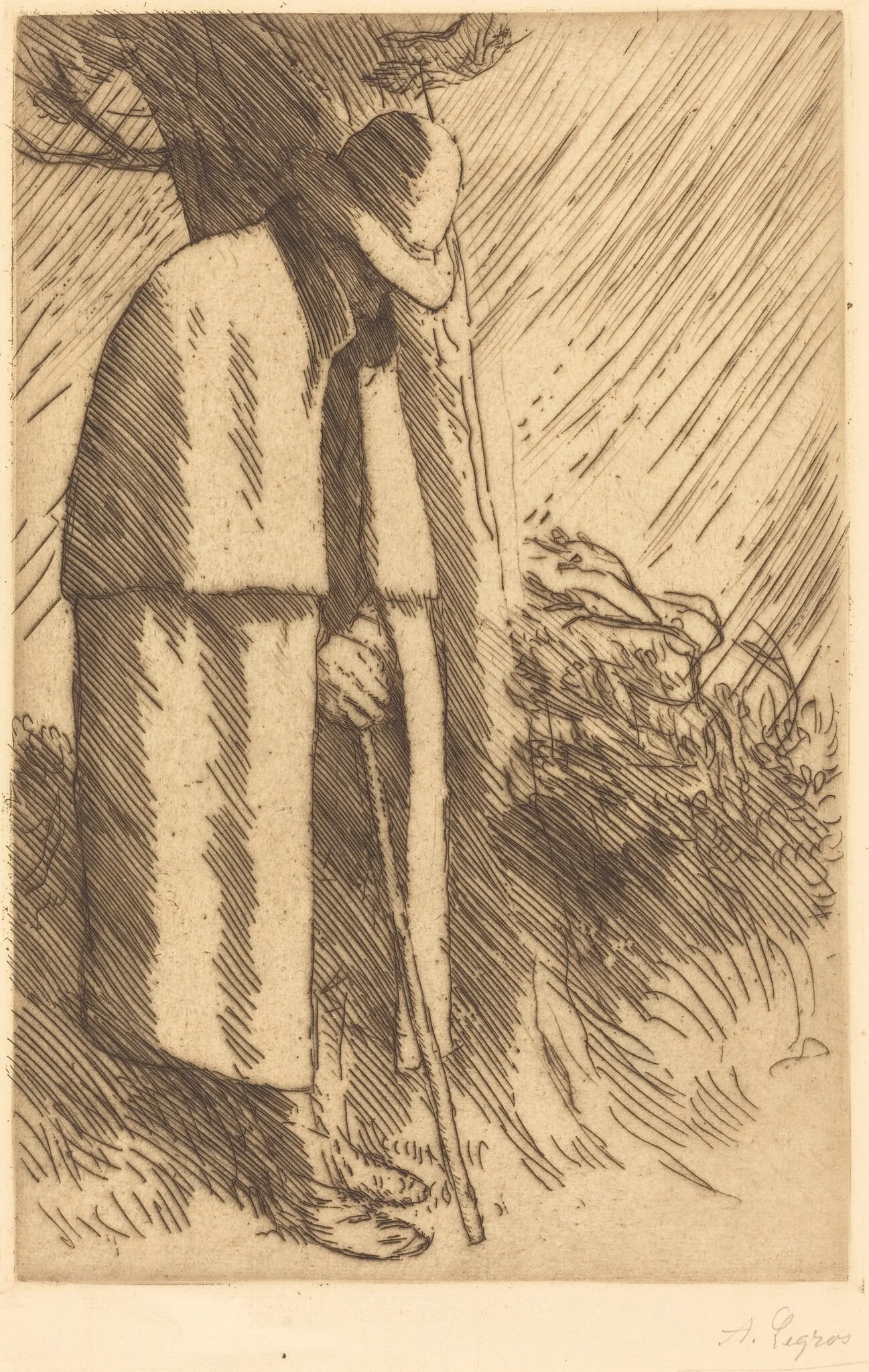 Traveler taking Shelter (Le voyageur a l'abri), detail