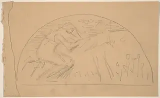 Study for a Lunette [recto], by Charles Sprague Pearce, graphite, 1894
