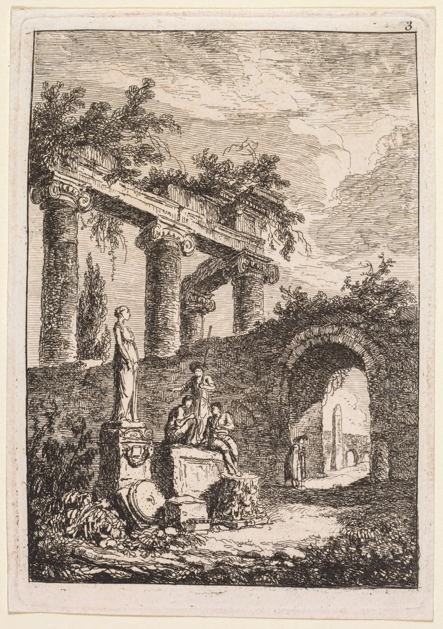 The Statue in Front of Ruins, detail