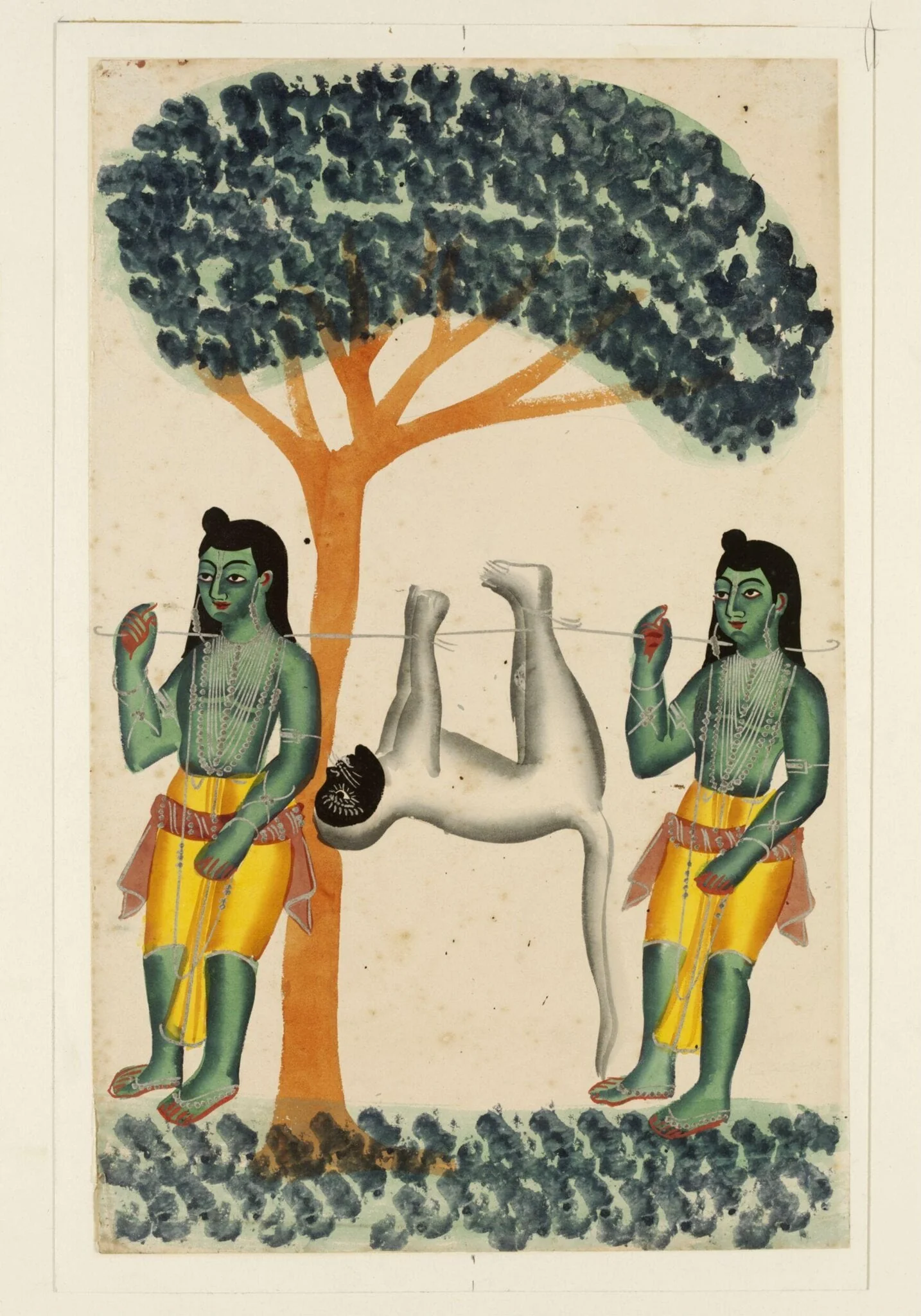 Kusha, Lava and Hanuman, detail