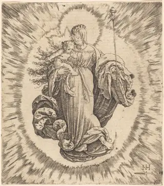 Madonna on a Crescent, by Master N.H. with the Dagger, ink, 1515