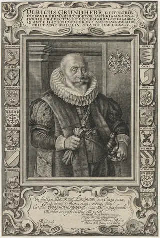 Ulrich Grundherr, by Andreas Kohl, ink, 17