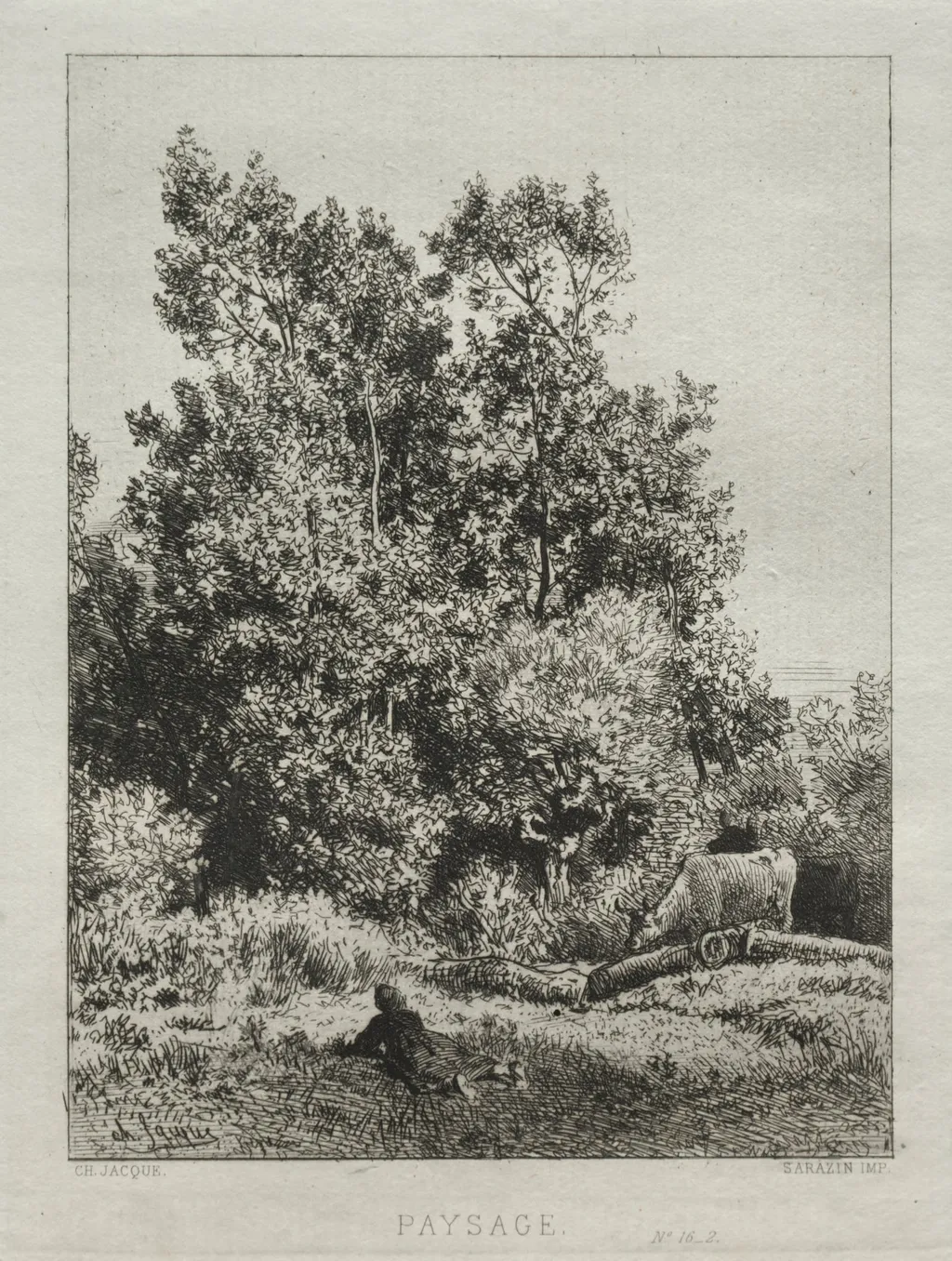 Landscape, by Charles Jacque, 1864