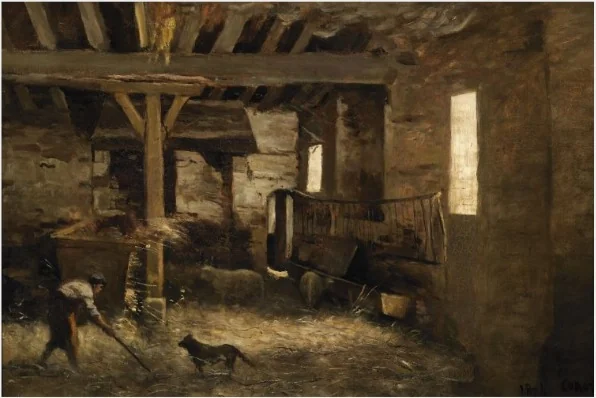 An Interior of a Barn, detail