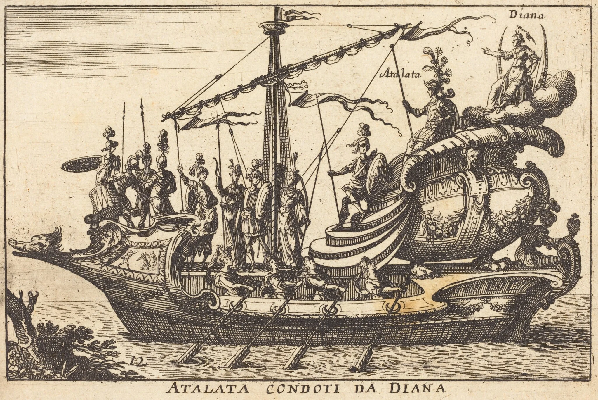 Atalata condoti da Diana, detail
