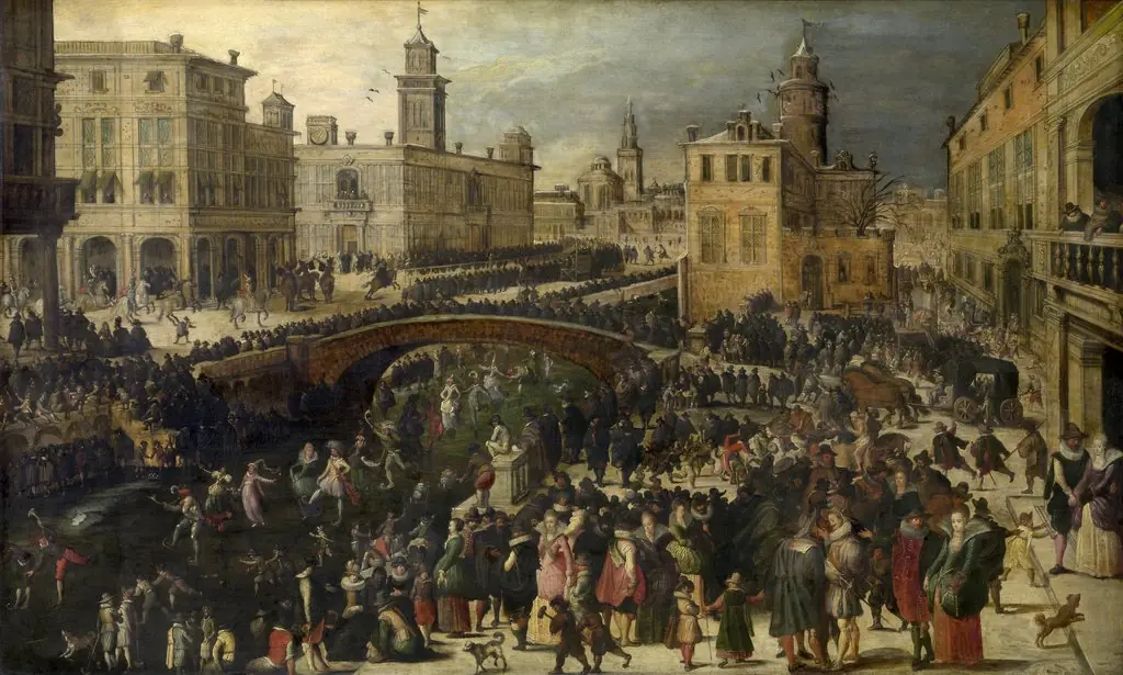 Shrove Tuesday on the Ice, by Louis de Caullery, oil, 1611
