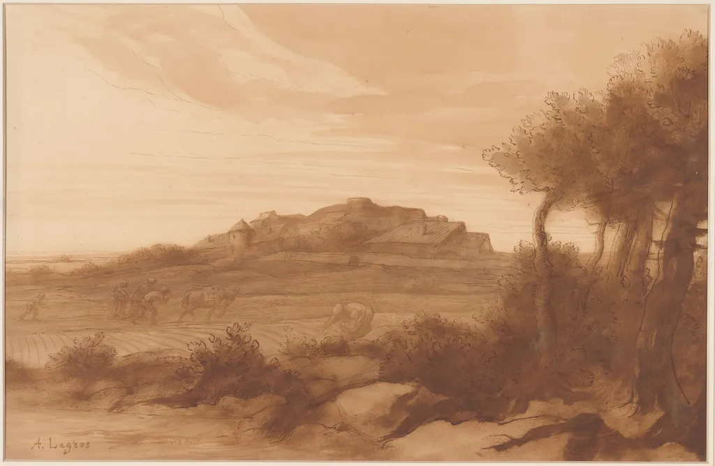 Landscape, by Alphonse Legros, ink, 1874