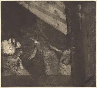 At the Cafe des Ambassadeurs (Aux Ambassadeurs), by Edgar Degas, ink, 1880