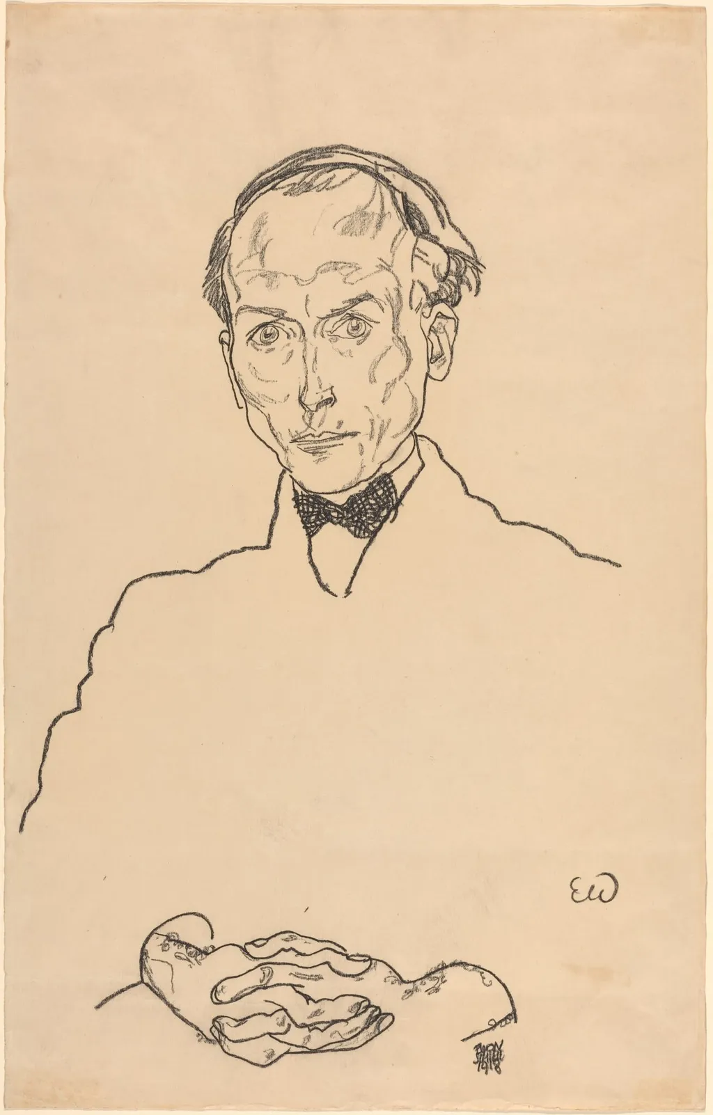 Dr. Ernst Wagner, by Egon Schiele, crayon, 1918