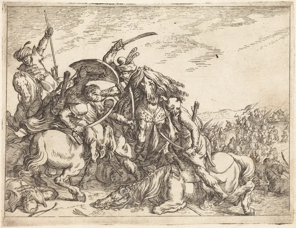Capricci di varie battaglie, by Johann Wilhelm Baur, ink, 1635