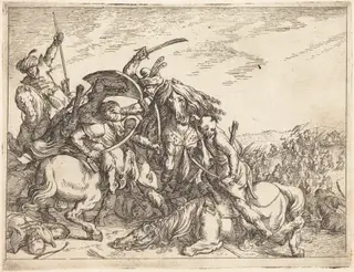 Capricci di varie battaglie, by Johann Wilhelm Baur, ink, 1635