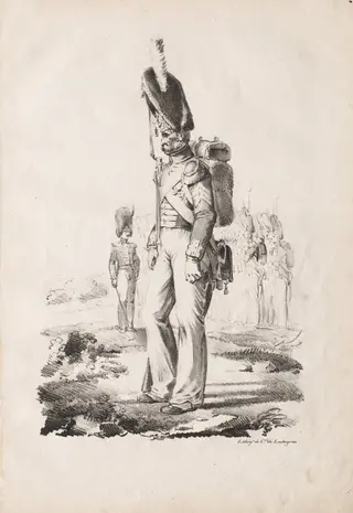 Military Costumes: Infantry Sargent, by Nicolas Toussaint Charlet, 1818