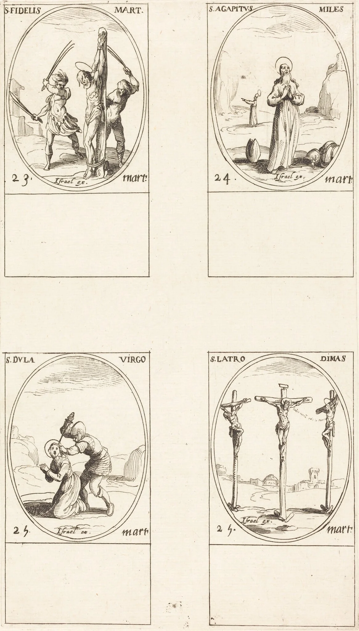 St. Fidelis; St. Agapetus; St. Dula; St. Latro Dimas, detail